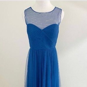 Jenny Yoo Collection Aria Blue Tulle Bridesmaids Dress Size 0. Worn once!